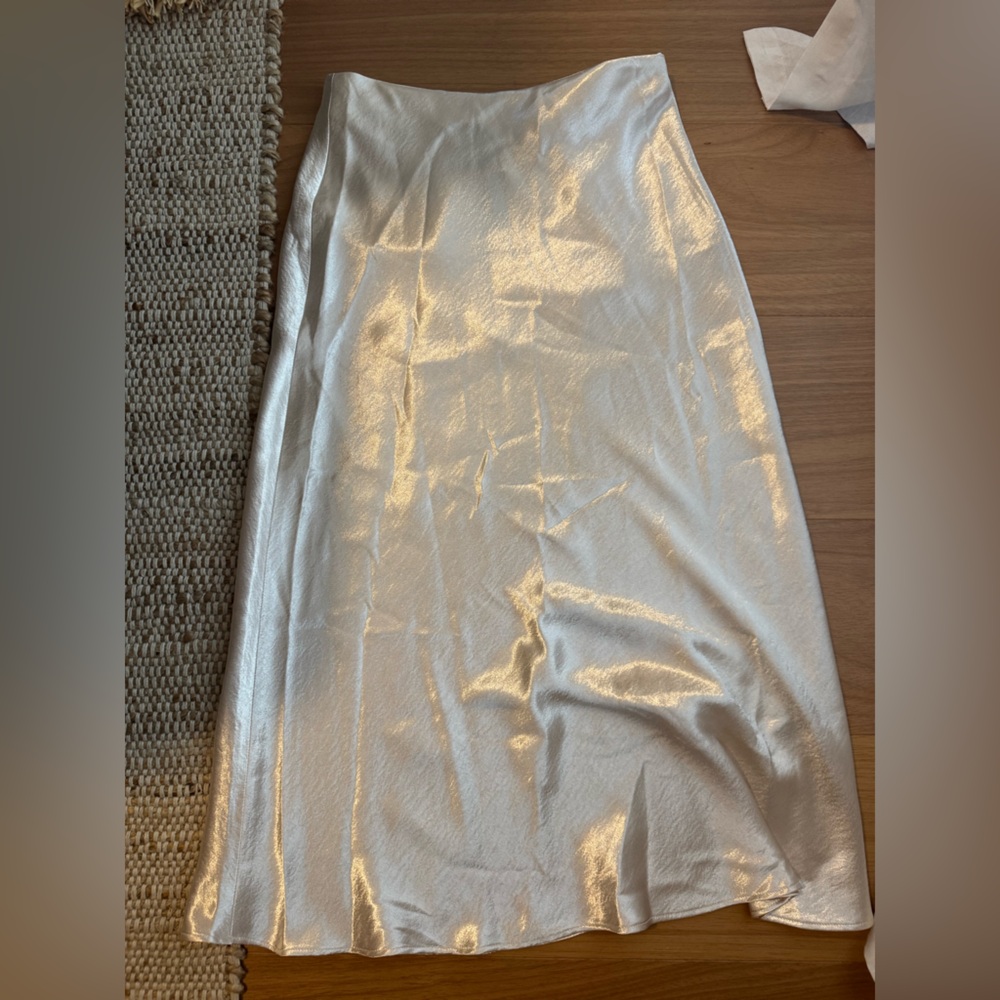 Banana Republic Shimmering Cream Midi Skirt